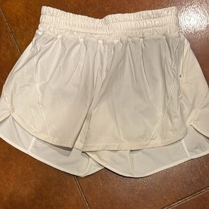 Lululemon white running shorts